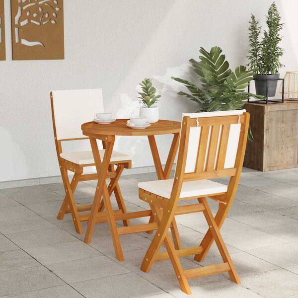 vidaXL Ensemble bistrot 3 pcs Huile Naturelle Bois d'Acacia Massif