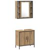 vidaXL Ensemble de mobilier de salle de bain avec &eacute;tag&egrave;re 4 pcs Marron