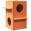 vidaXL Maison pour chat cire marron 43x43x60 cm bois de pin massif