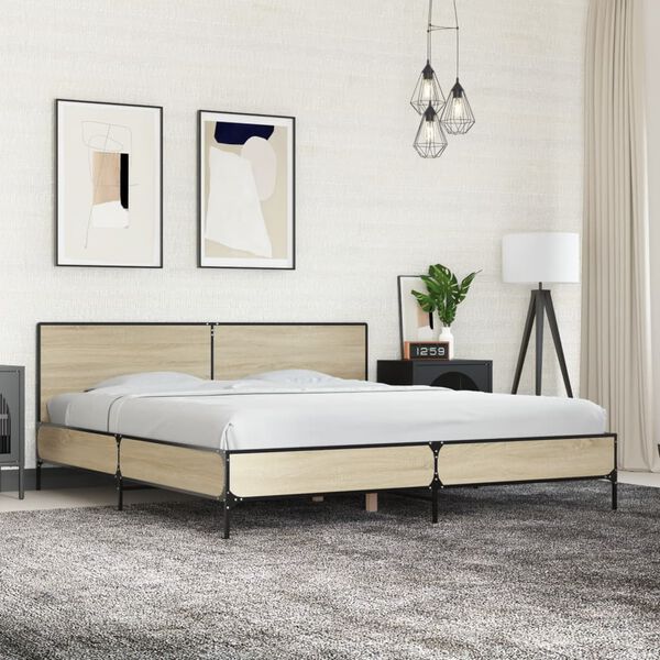 vidaXL Cadre de lit sans matelas chêne sonoma 180x200 cm