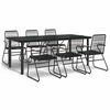 vidaXL Ensemble &agrave; manger de jardin 7 pcs Noir Rotin PVC
