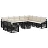 vidaXL Ensemble de canap&eacute; de jardin 11 pc Noir polyrotin