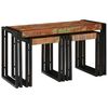 vidaXL Table Gigogne 3 pcs Bois massif r&eacute;cup&eacute;r&eacute; et m&eacute;tal