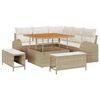 vidaXL Ensemble de canap&eacute; de jardin 8 pc Beige polyrotin