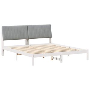 vidaXL Cadre de lit Gris clair 180 x 200 cm Pin massif