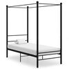 vidaXL Cadre de lit &agrave; baldaquin sans matelas noir m&eacute;tal 100x200 cm