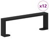 vidaXL Pieds de meuble 12 pcs Noir 31,1 x 4 x 10 mm Fer