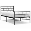 vidaXL Cadre de lit m&eacute;tal sans matelas avec pied de lit noir 90x190 cm