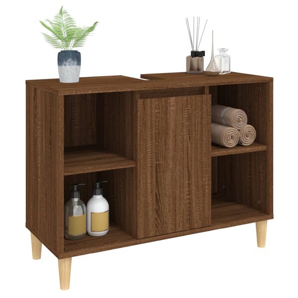 vidaXL Meuble d'&eacute;vier ch&ecirc;ne marron 80x33x60 cm bois d'ing&eacute;nierie