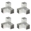 vidaXL Connecteurs de poteau 4 pcs Forme en Y M&eacute;tal galvanis&eacute; 81x81 mm