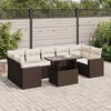 vidaXL Salon de jardin 8 pcs avec coussins marron r&eacute;sine tress&eacute;e