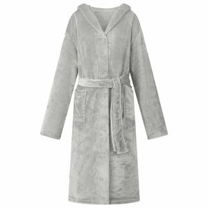 vidaXL Peignoir avec capuche Gris xxxl Flanelle