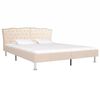 vidaXL Lit avec matelas &agrave; m&eacute;moire de forme Beige Tissu 180x200 cm