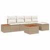 vidaXL Ensemble de canap&eacute; de jardin 6 pc Beige Poly rotin