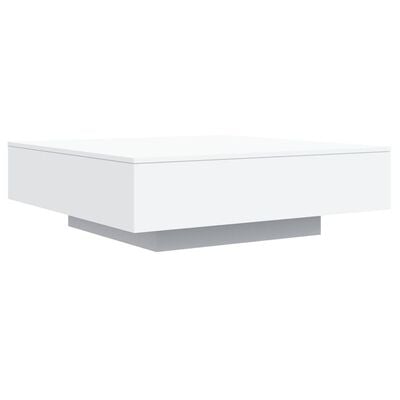 vidaXL Table basse avec lumières LED blanc 100x100x31 cm