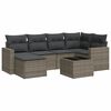 vidaXL Salon de jardin avec coussins 7 pcs gris r&eacute;sine tress&eacute;e