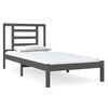vidaXL Cadre de lit sans matelas gris 100x200 cm bois massif de pin