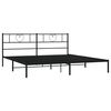vidaXL Cadre de lit m&eacute;tal sans matelas avec t&ecirc;te de lit noir 200x200cm