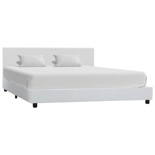 vidaXL Cadre de lit sans matelas blanc similicuir 160x200 cm