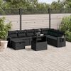 vidaXL Salon de jardin 9 pcs avec coussins noir résine tressée