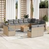 vidaXL Salon de jardin et coussins 13 pcs m&eacute;lange beige r&eacute;sine tress&eacute;e