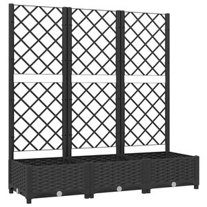 vidaXL Jardini&egrave;re avec treillis Noir 120 x 40 x 121,5 cm PP
