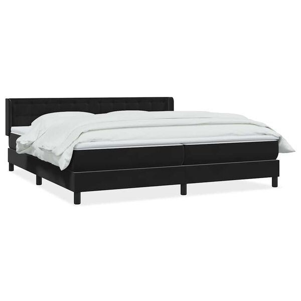 vidaXL Sommier &agrave; lattes de lit avec matelas noir 200x220 cm velours