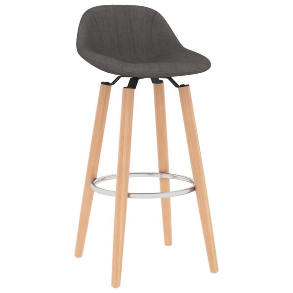 vidaXL Tabourets de bar lot de 2 gris fonc&eacute; tissu
