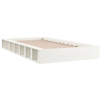 vidaXL Cadre de lit sans matelas blanc 75x190 cm bois massif