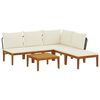 vidaXL 6 pcs Bois d'acacia massif et corde Naturel