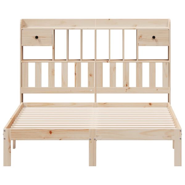 vidaXL Lit bibliothèque sans matelas 150x200 cm bois massif de pin