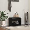 vidaXL Banc d'entr&eacute;e avec coussin Ch&ecirc;ne Noir 63 x 38 x 45 cm