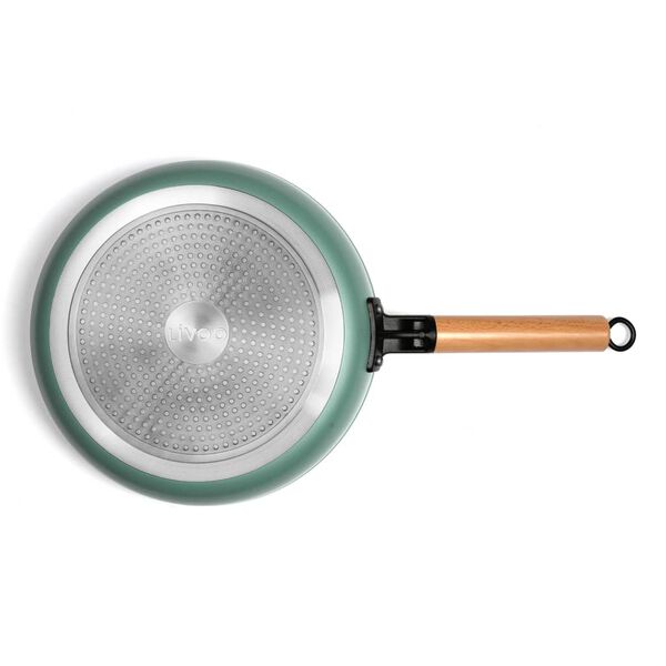 Livoo Ensemble de 2 po&ecirc;les &agrave; frire avec manches en bois Vert