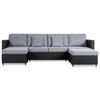 vidaXL Canap&eacute;-lit extensible &agrave; 4 places similicuir noir