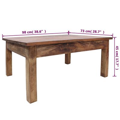 vidaXL Table basse Bois de récupération massif 98x73x45 cm