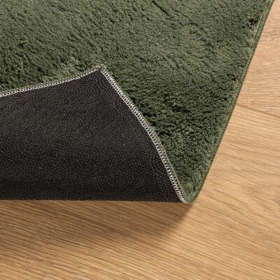 vidaXL Tapis HUARTE à poils courts doux lavable vert forêt 160x230 cm