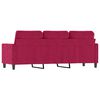 vidaXL Canap&eacute; &agrave; 3 places Rouge bordeaux 180 cm Velours