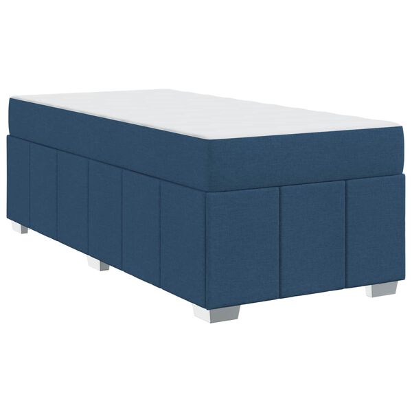 vidaXL Cadre de lit avec matelas Bleu 90 x 190 cm tissu