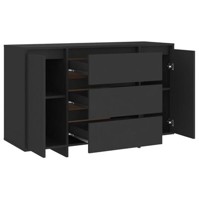 vidaXL Buffet avec 3 tiroirs Noir 120x41x75 cm Aggloméré