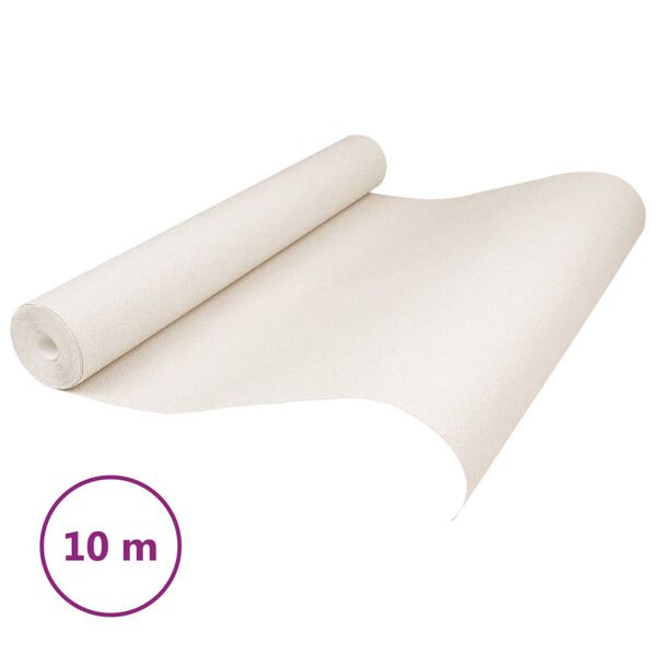 vidaXL Papier peint 3D couleur unie cr&egrave;me 10x0,53 m non tiss&eacute;