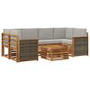 vidaXL Ensemble de canap&eacute;s d'ext&eacute;rieur 7 pc Naturel et gris clair