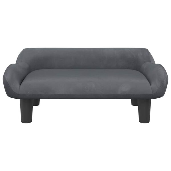 vidaXL Lit pour chien gris foncé 70x40x24 cm velours