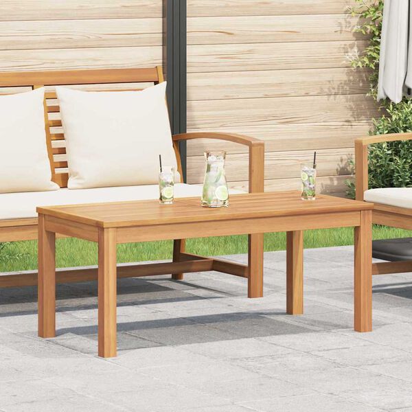 vidaXL Table de Jardin Naturel 95 x 45 x 40 cm Bois de teck solide