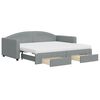vidaXL Lit de jour avec gigogne et tiroirs gris clair 90x190 cm tissu