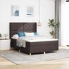 vidaXL Lit à Ressorts avec matelas Marron foncé 140 x 190 cm tissu