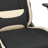 vidaXL Chaise de jeu de massage avec repose-pied Noir et cr&egrave;me Tissu