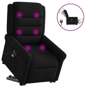 vidaXL Fauteuil inclinable de massage &eacute;lectrique Noir Tissu