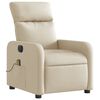 vidaXL Fauteuil inclinable de massage électrique crème tissu