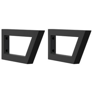 vidaXL Supports d'&eacute;tag&egrave;res pour lavabo 2 pcs noir trap&egrave;ze acier