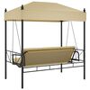vidaXL Balancelle de jardin avec auvent sable acier
